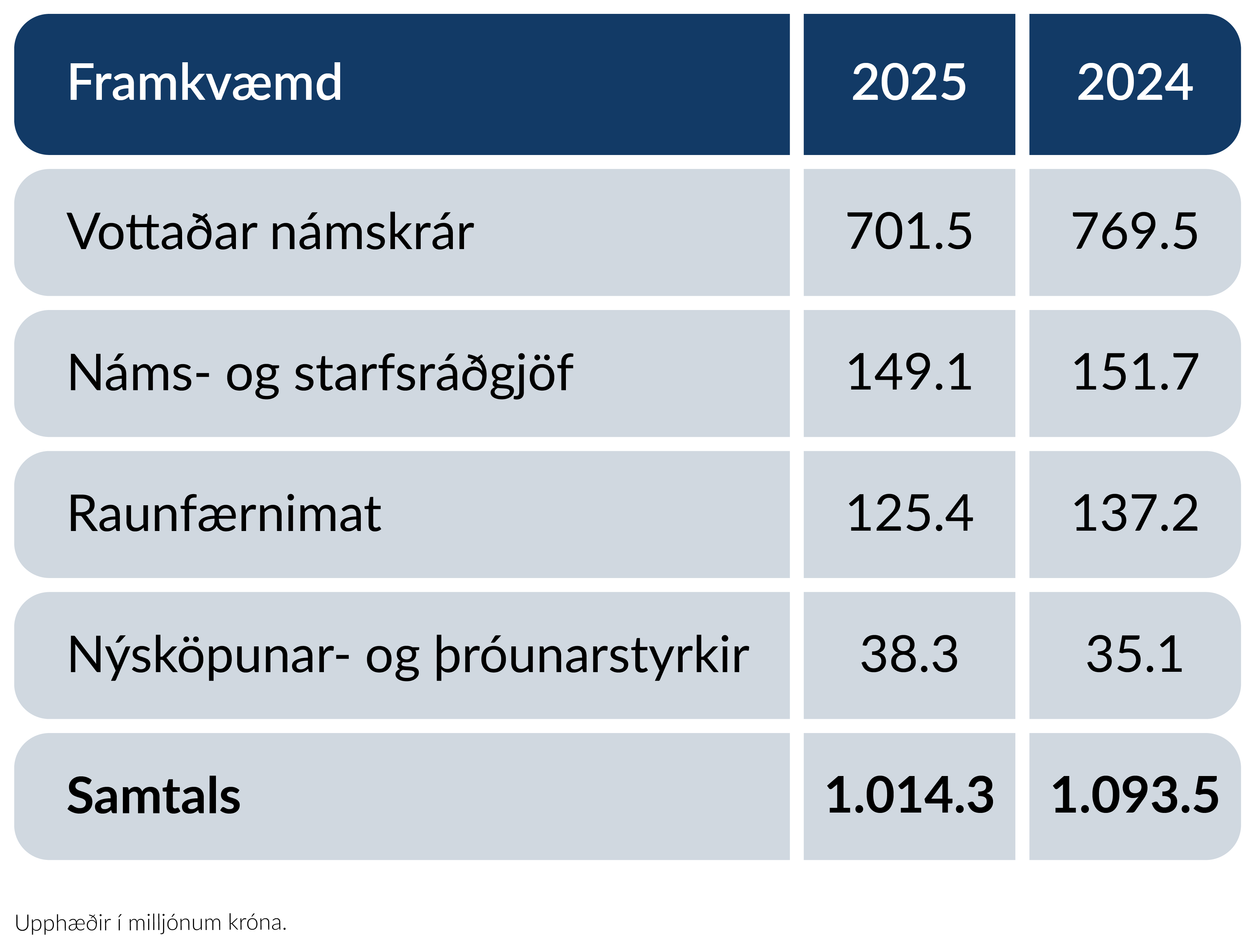 Fræðslusjóður – Framkvæmd 2024-2025